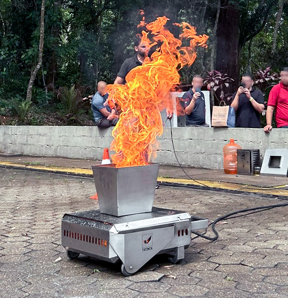 Acessório simulador de incêndio, classe de incêndio A