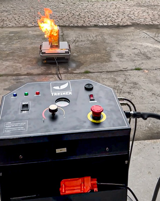 Mesa de controle do simulador de incêndio T21 Treinex
